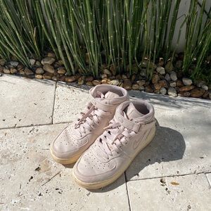 Baby pink Nike high top Air Force 1